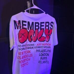 White Graphic T-Shirt with Red and Black Print